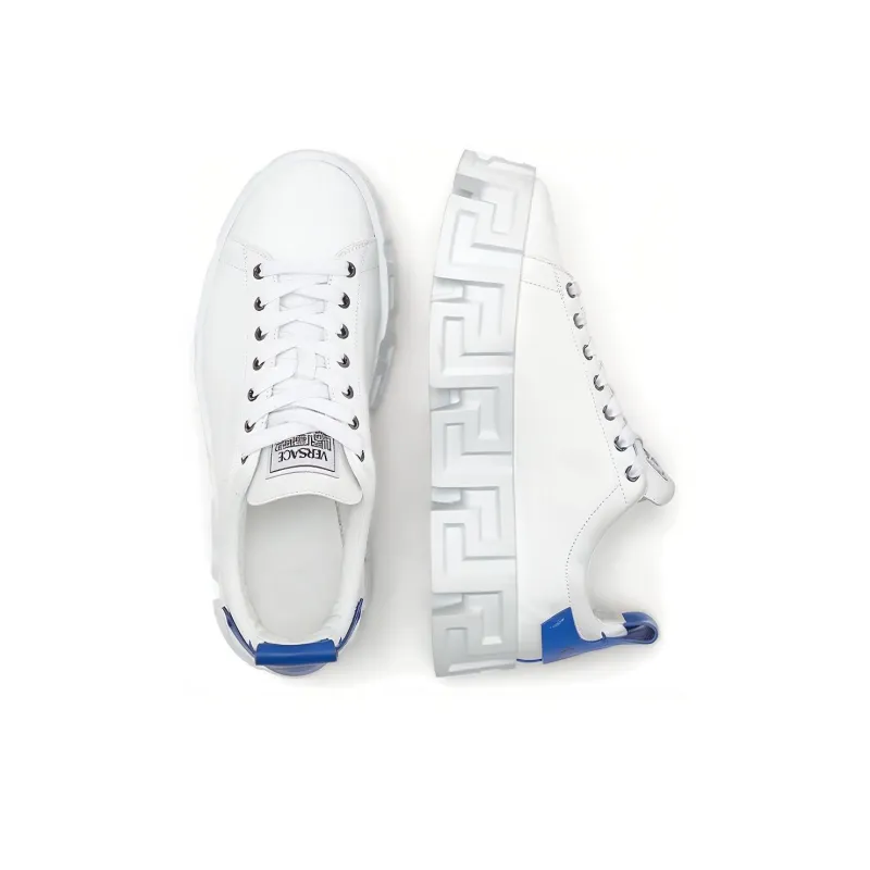 VERSACE Greca Labyrinth Lace Up White White Blue-3