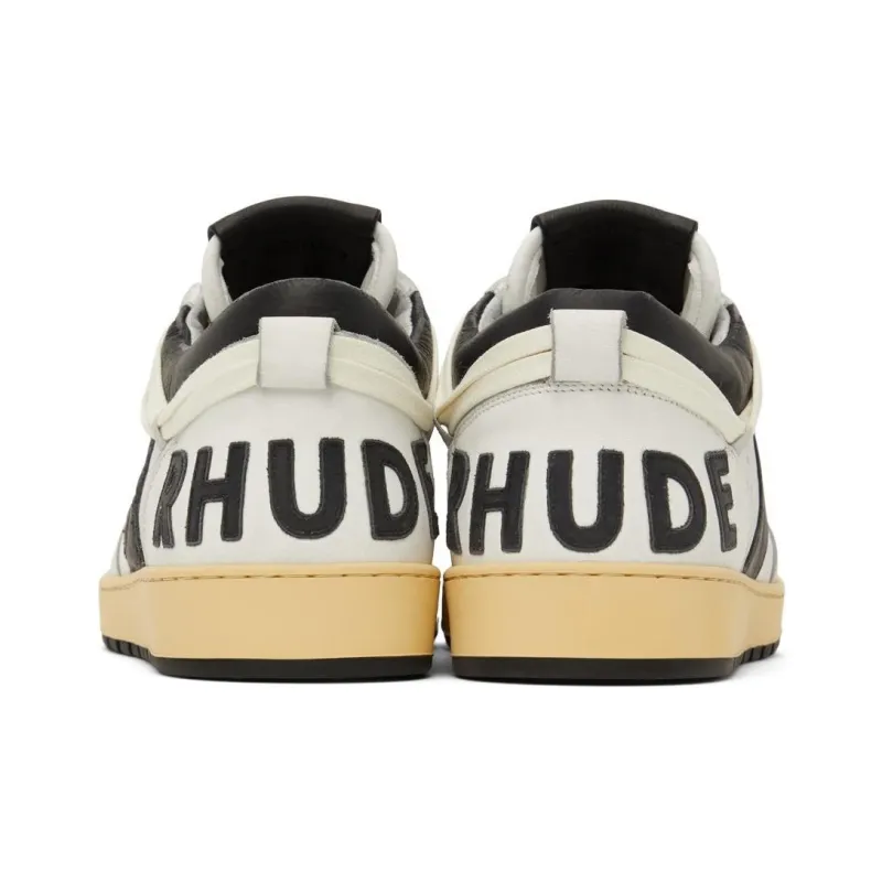 RHUDE Rhecess Low Top Stylish Skateboarding Shoes Men's White Black-4