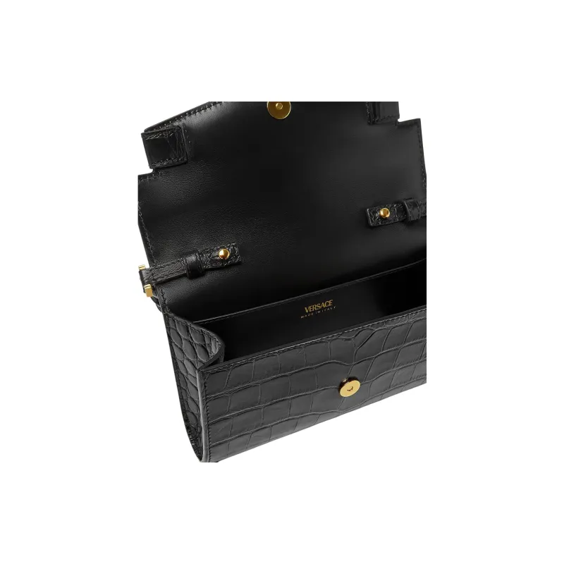VERSACE Medusa '95 Calfskin Shoulder Bag Crossbody Bag Women's Black-3