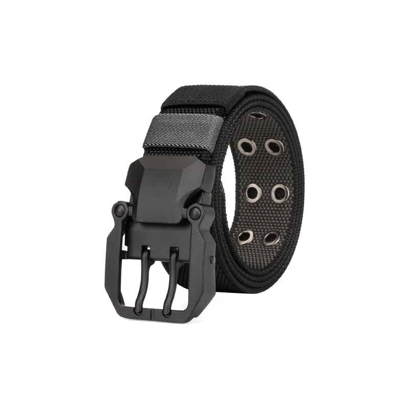 Jaylen Oos Pin Buckle Double Sided Two Tone Woven Belt Men's Gray Black Blue Black Width  3.8CM-2
