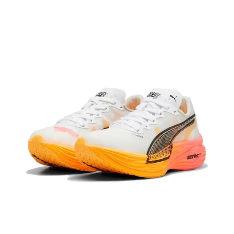 PUMA Deviate NITRO Elite Anti Slip Wear Resistant Low Top Casual Running Shoes Women's White Black-2