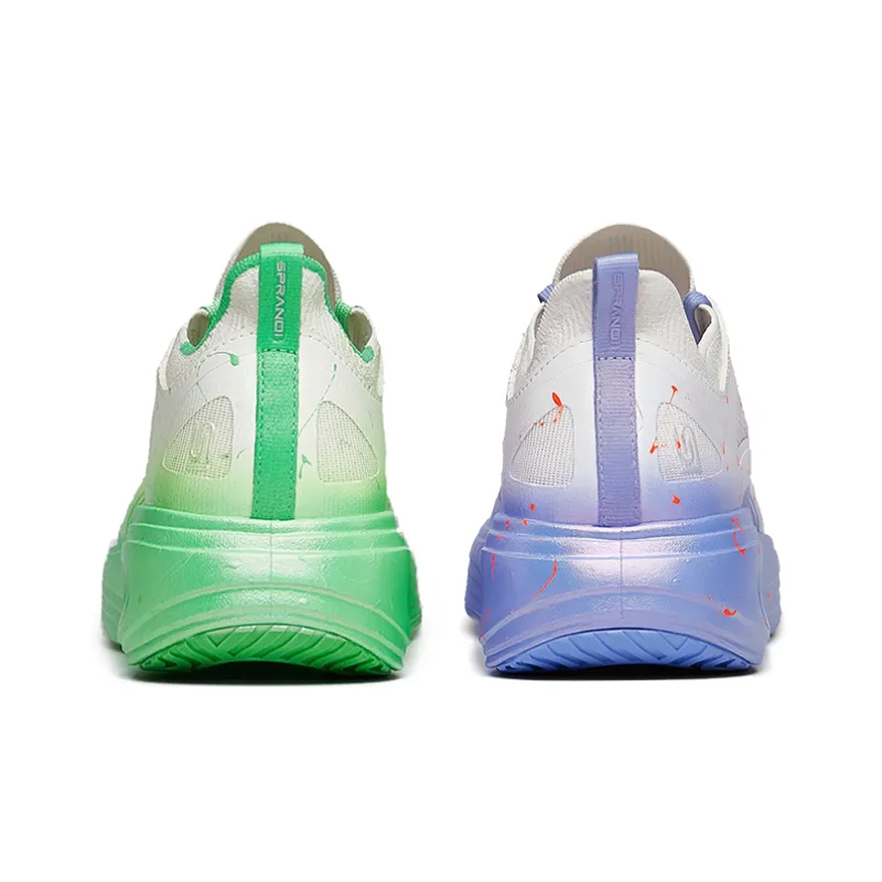 Sprandi Abrasion Resistant Low Top Running Shoes Women's White Purple Green-3