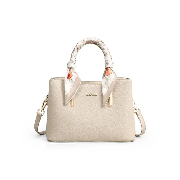 VINEY Cow Leather Handbag, Shoulder Bag, Crossbody Bag Medium Size Women's Ecru-1