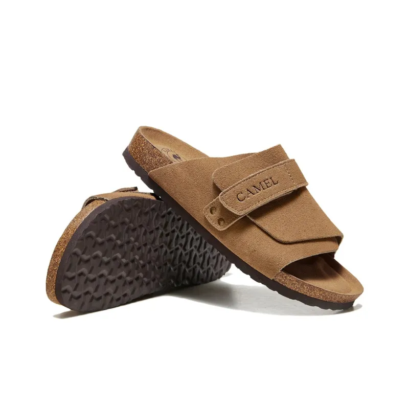 CAMEL Slip Resistant Abrasion Resistant Slide Slippers Men's Beige-4