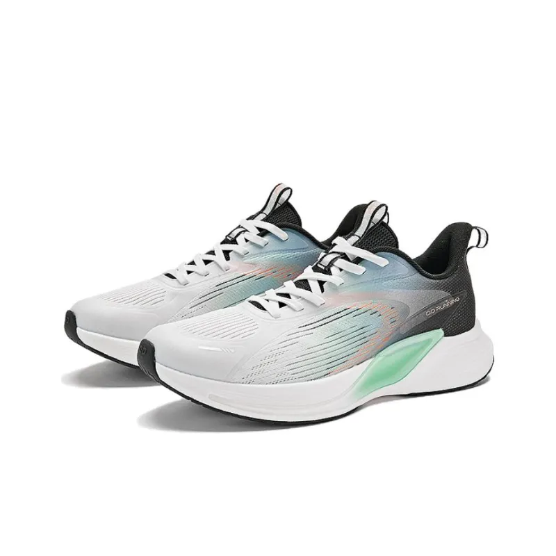 QIAODAN Slip Resistant Low Top Running Shoes Men's Green Black-2