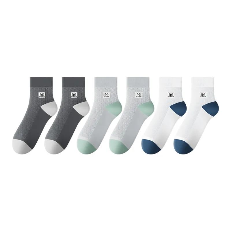 H YXIANG Mid Calf Socks Men's 6 Pack-5
