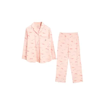 Red Beans At Home Pajama Set Women's Serene Pink