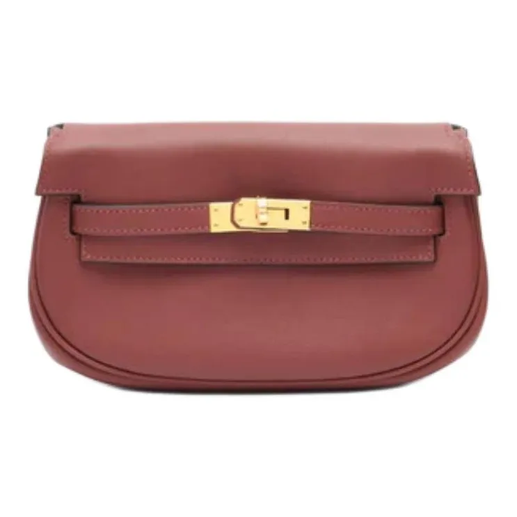 HERMES Kelly Swift Leather Kelly Bag Crossbody Bag Shoulder Bag Women's 55 Rouge Hermes Red-0