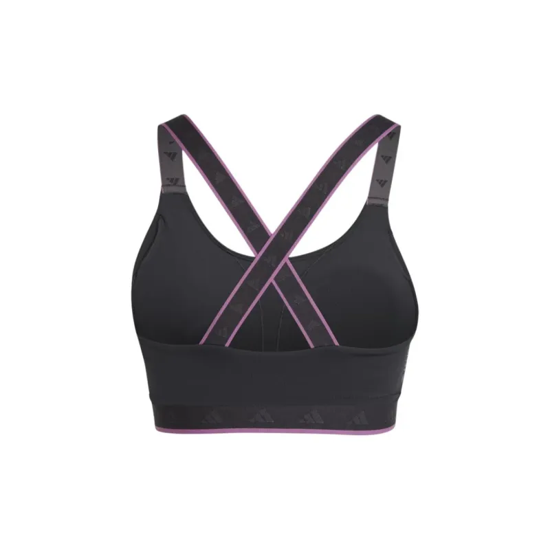 Adidas POWERIMPACT TRAINING TECHFIT Bra Women's Carbon/Pulse Purple Lilac-1