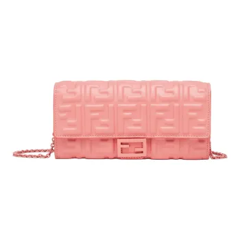 FENDI Baguette Calfskin Shoulder Bag, Crossbody Bag, Wallet Women's Pink