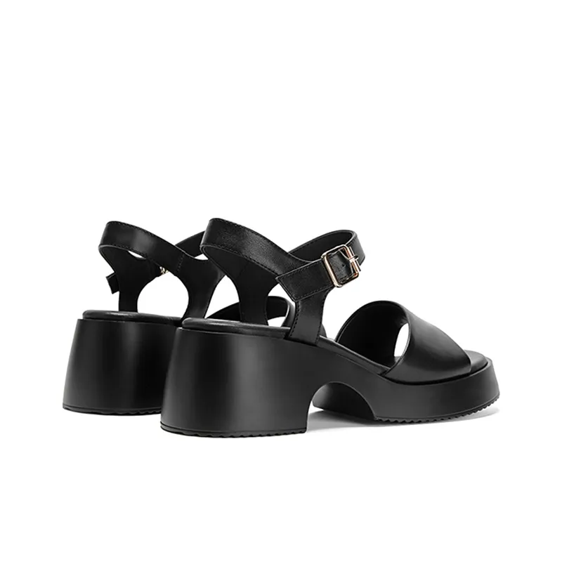 NINE WEST Strap Sandals 5cm Women's Black-6