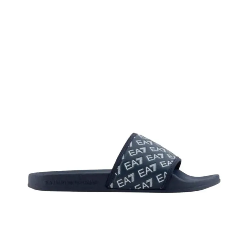 EMPORIO ARMANI EA7 Rubber Sole Abrasion Resistant Slide Slippers Men's Blue-1