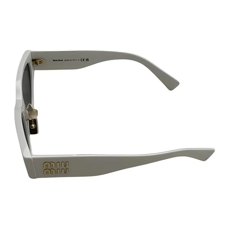 MIU MIU Subject To Official Website Oval Sunglasses Women's White-2