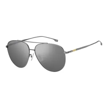 HUGO BOSS Titanium Aviator Sunglasses Men's Gray