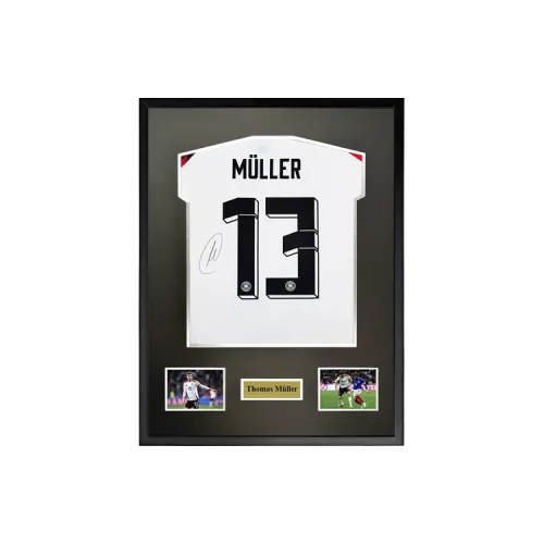Three For Thomas Müller 2024 Germany National Team Autographed Soccer Apparel Jersey Framed With Certificate