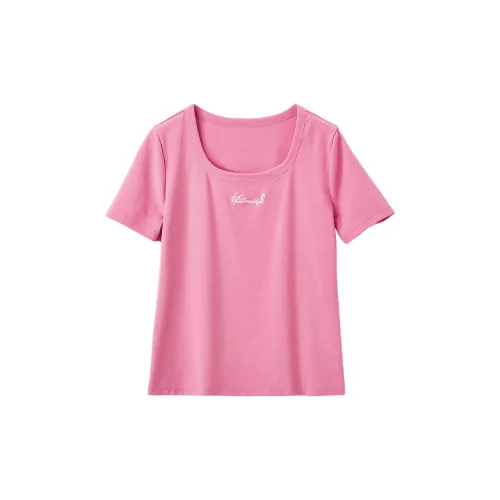 XIANGYING T-Shirts Women's Plum Red