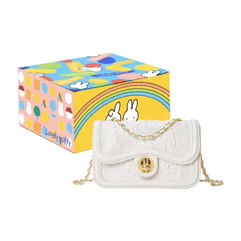 Miffy Fabric Shoulder Bag Crossbody Bag Women's White/Black