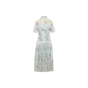 BBLLUUEE Short Sleeved Dress Women's Avocado Green