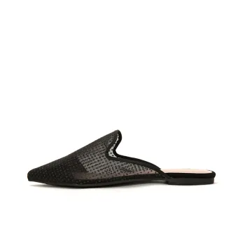 PrettyBallerinas Rubber Sole Slip-Resistant Wrap-toe Slippers Women's Black