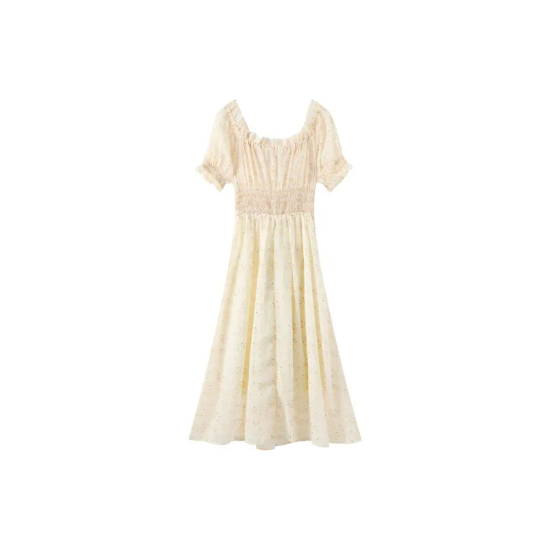ZCDECO Short Sleeved Dress Women's Yellow-1