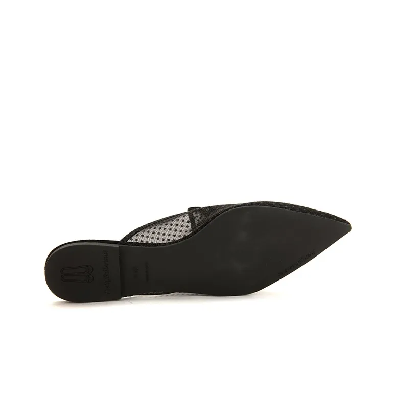 PrettyBallerinas Rubber Sole Slip-Resistant Wrap-toe Slippers Women's Black-4