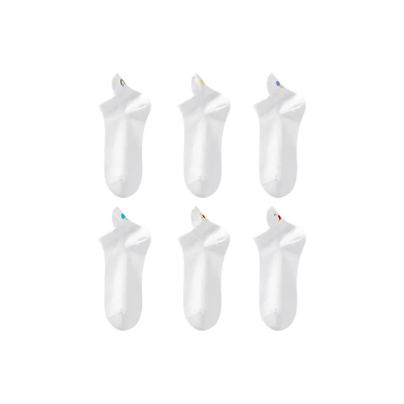 H-YXIANG No-Show Socks Women's 6 Pack White-0