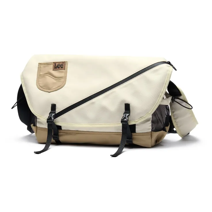 Lee Oxford Messenger Bag, Crossbody Bag Regular Unisex Ecru/Black-1