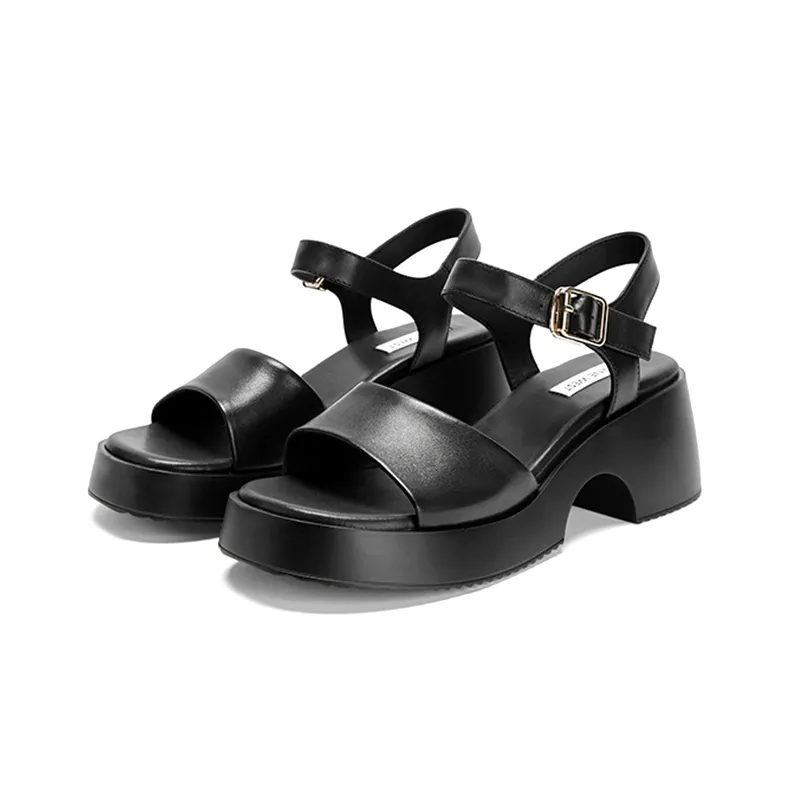 NINE WEST Strap Sandals 5cm Women's Black-2
