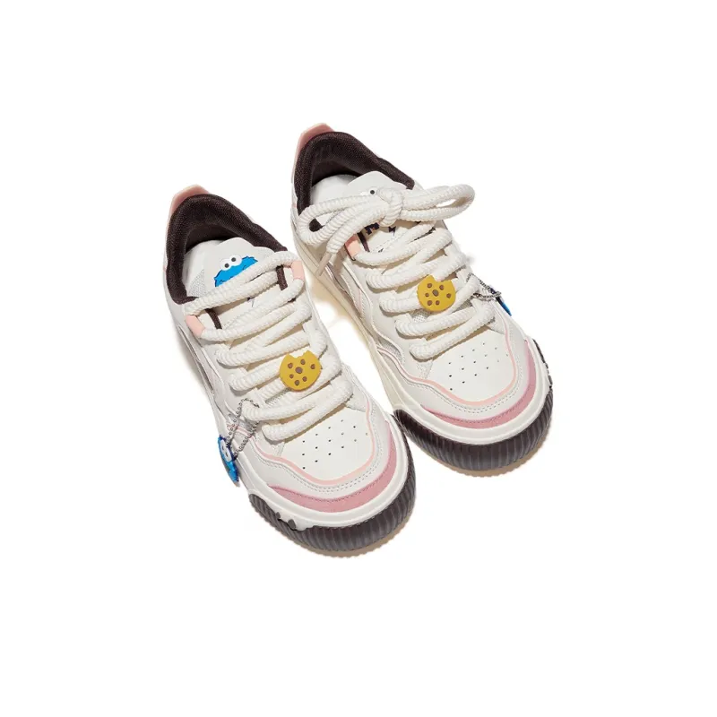 ZHIMAJIE x Feiyue Cushioned Wear-Resistant Breathable Low-Top Casual Skateboard Shoes Women's Beige Pink-2