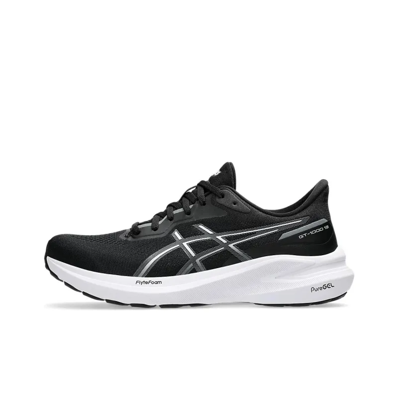 Asics GT 1000 13 Anti Slip Wear Resistant Low Top Running Shoes Unisex Black White-0