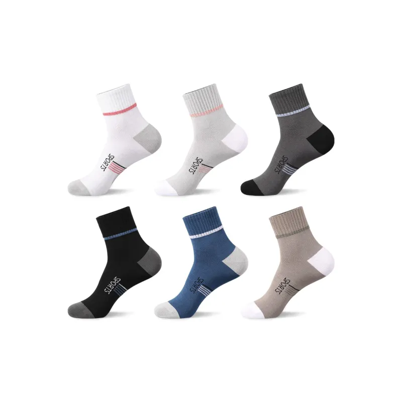 H YXIANG Mid Calf Socks Men's 6 Pack-1