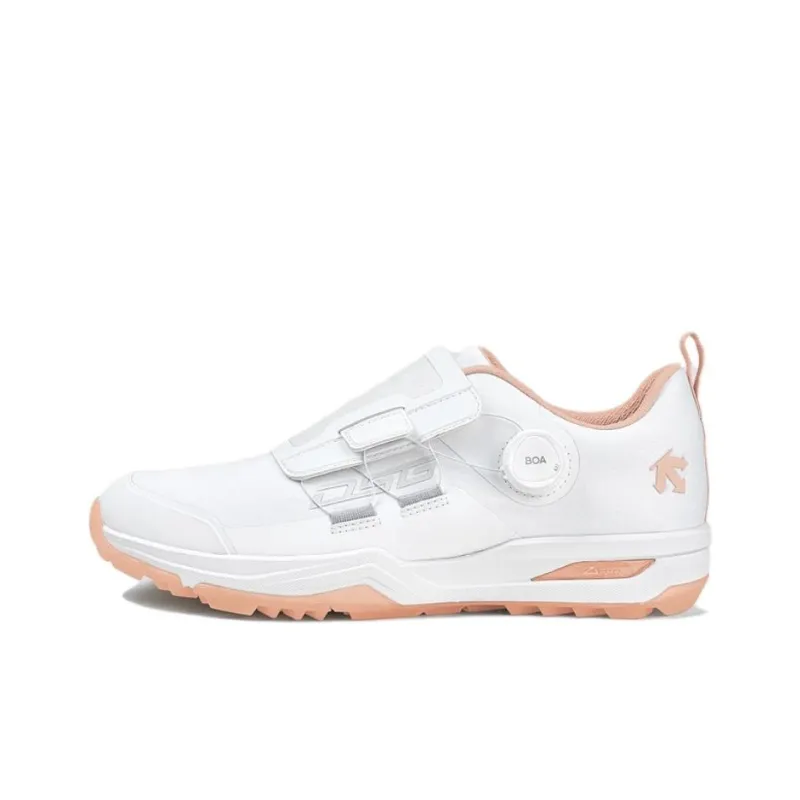 DESCENTE Enerzite Slip Resistant, Waterproof, And Breathable Low Top Golf Shoes Women's White Pink-0