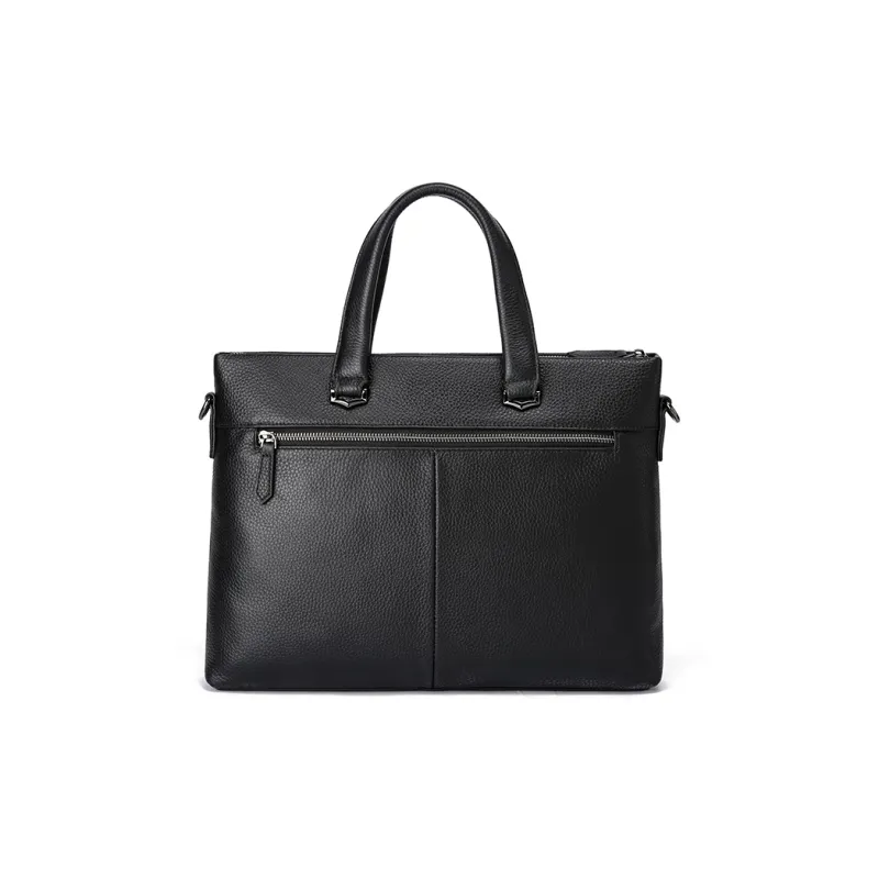 FAIRWHALE Cow Leather Briefcase Handbag Crossbody Bag Regular Men's Black-1