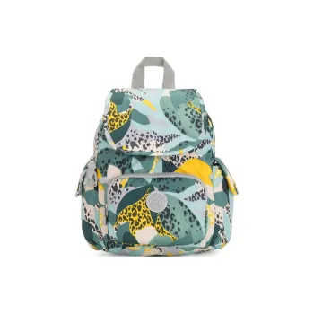 Kipling Polyester Backpack Unisex Green & Multicolor