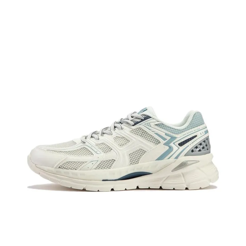 361° Cushioning Wear Resistant Low Top Running Shoes Men's White Blue-0