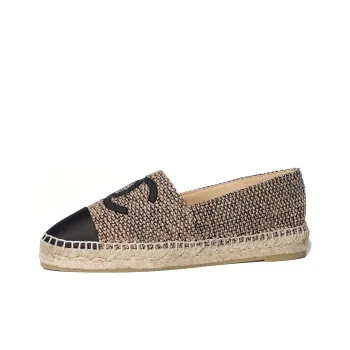 CHANEL Casual Single Shoes Women's Black Beige