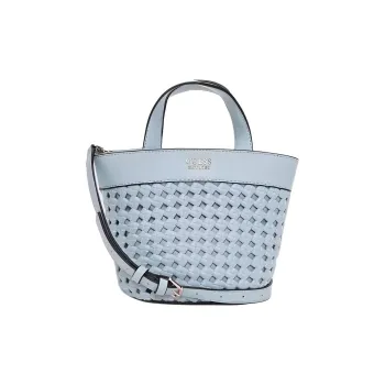 GUESS Artificial Leather Crossbody Bag Shoulder Bag Medium Size Women's Light Blue/Black