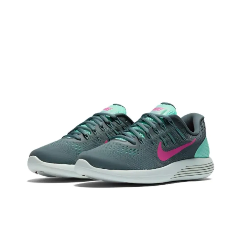 Nike Lunarglide 8 Green Glow Fire Pink Women's-2