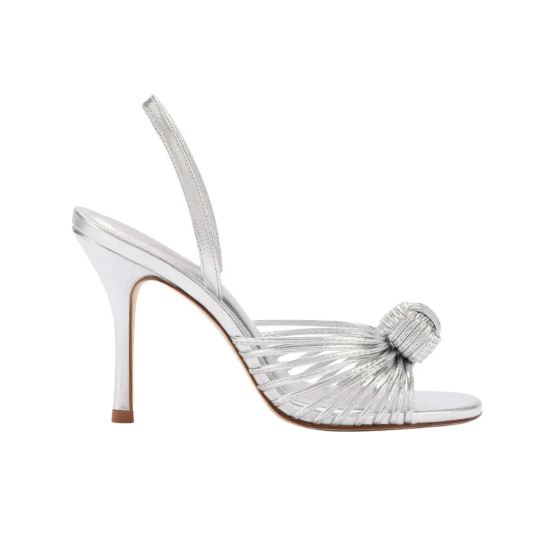 Larroude Valerie Strap Sandals 9.5cm Women's Silver-1