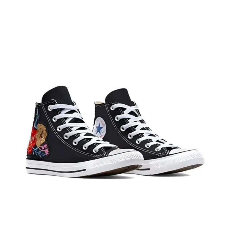 Converse Chuck Taylor All Star Embroidered Florals Cushioning High-Top Canvas Shoes Unisex Black-2