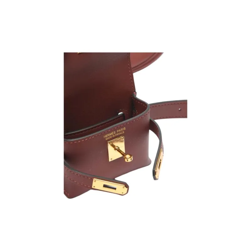HERMES Kelly Swift Leather Kelly Bag Crossbody Bag Shoulder Bag Women's 55 Rouge Hermes Red-8