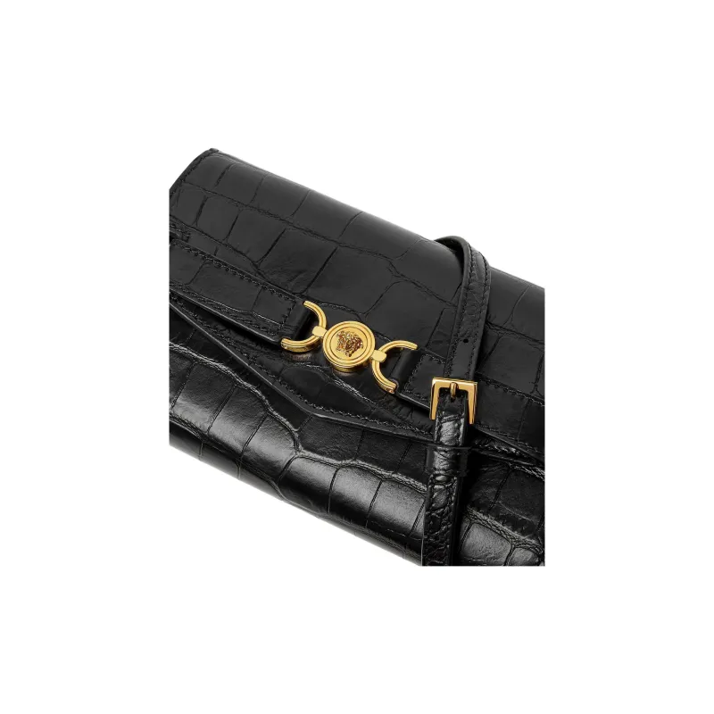 VERSACE Medusa '95 Calfskin Shoulder Bag Crossbody Bag Women's Black-4
