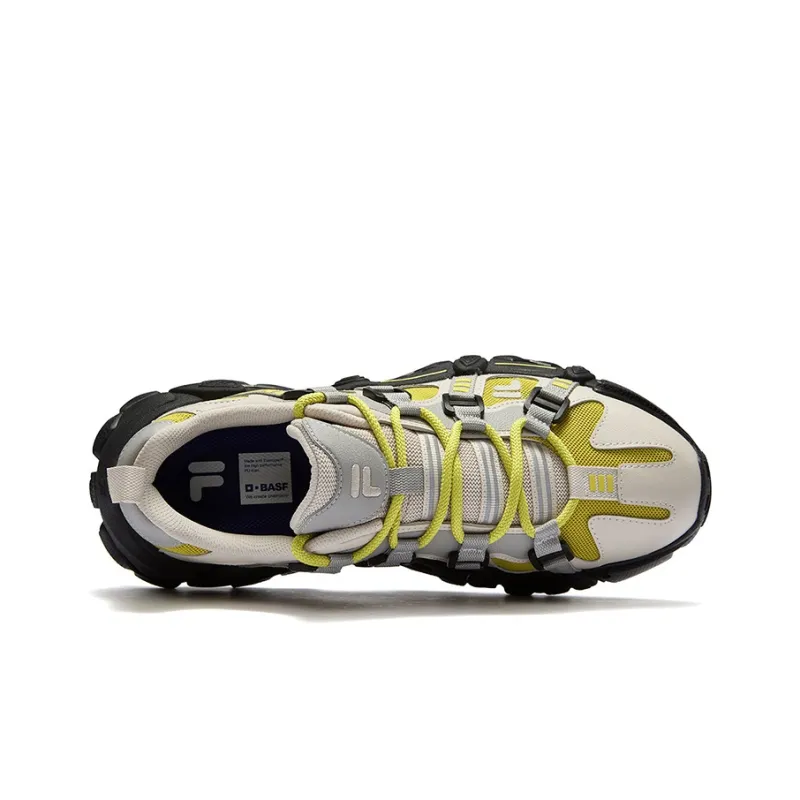 FILA FUSION EXOCET Mountains Shoes Slip-Resistant Low-Top Casual Shoes Men's Rainy Mist Gray Yellow Fragrant Thyme-1