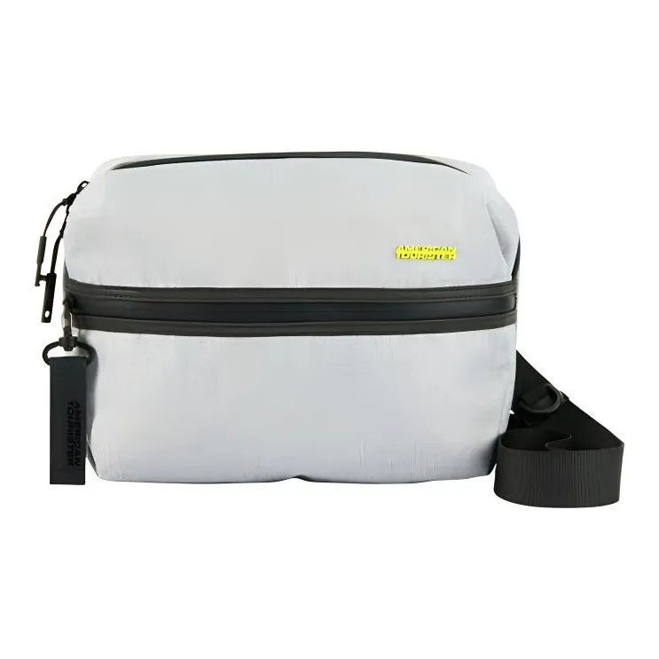AMERICAN TOURISTER Fabric Crossbody Bag, Shoulder Bag Men's Black/Light Gray-4