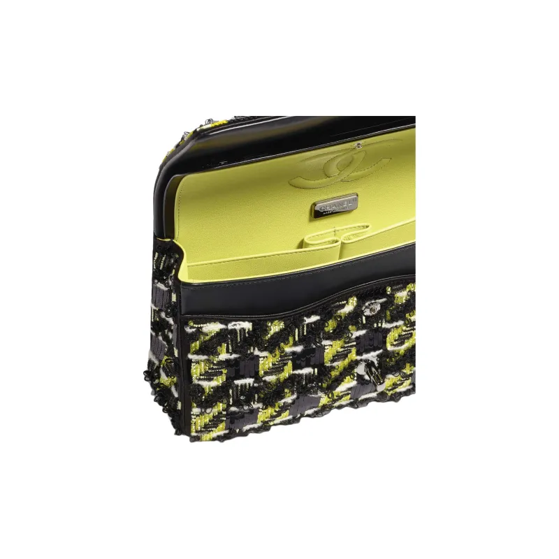 CHANEL Classic Flap CF Sequins Embroidery Crossbody Bag, Shoulder Bag Women's Multicolor-2