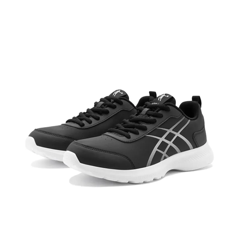 QIAODAN Wear resistant And Lightweight Low Top Casual Running Shoes Men's Black Gray-2