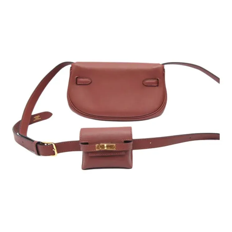 HERMES Kelly Swift Leather Kelly Bag Crossbody Bag Shoulder Bag Women's 55 Rouge Hermes Red-5