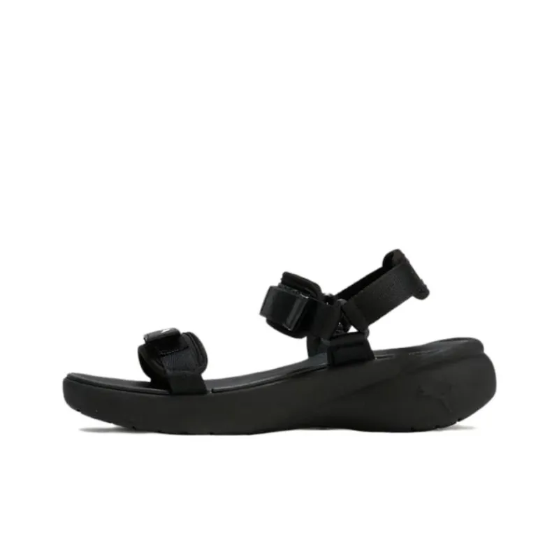 PUMA Bora One Strap Sandals Medium Heel Women's Black-0