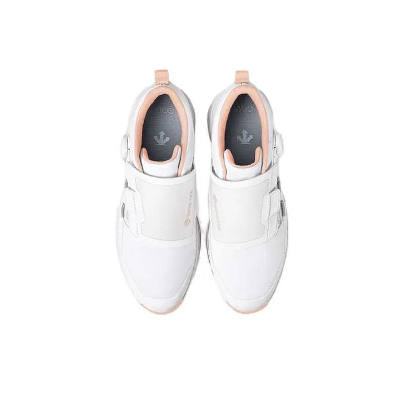 DESCENTE Enerzite Slip Resistant, Waterproof, And Breathable Low Top Golf Shoes Women's White Pink-2