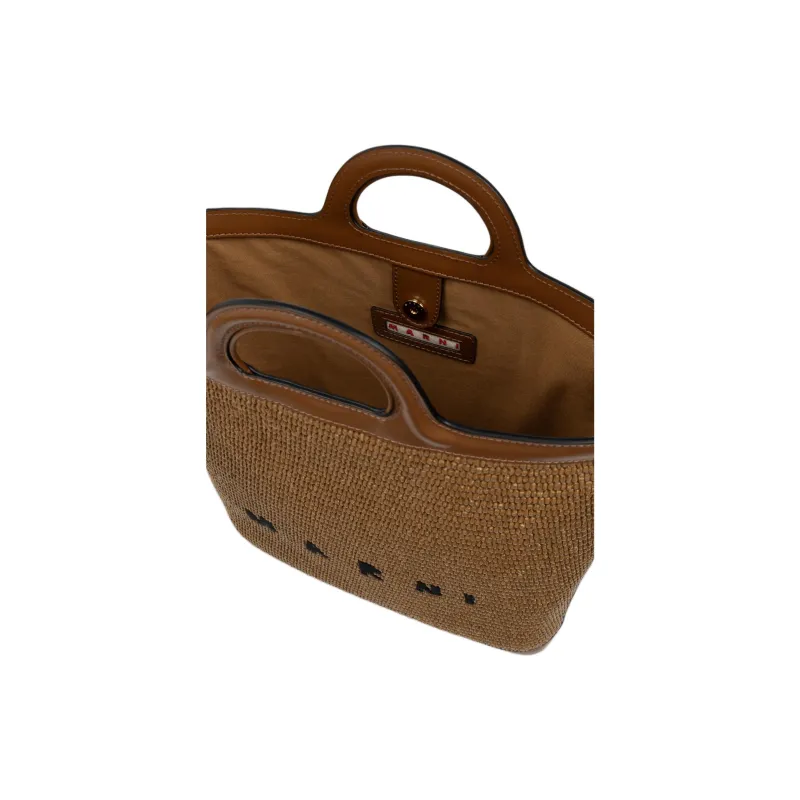 MARNI Tropicalia Logo Embroidered Raffia Tote Bag-3